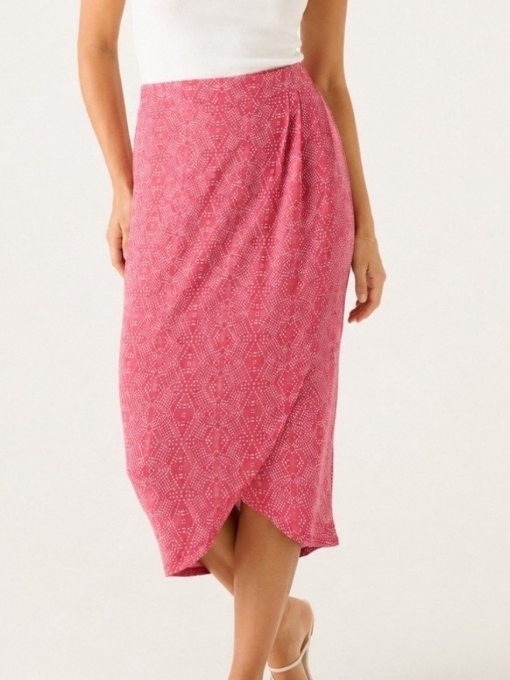Ripskirt Women’s XL Geometric Midi Skirt Red Vacation Resort Getaway